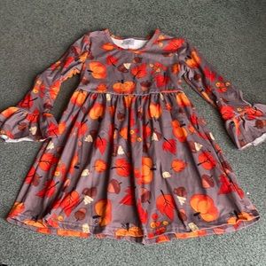 Fall theme bell sleeve dress